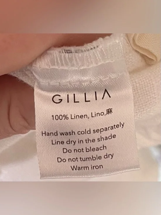 Gillia white elastic linen shorts size small - Picture 3 of 3